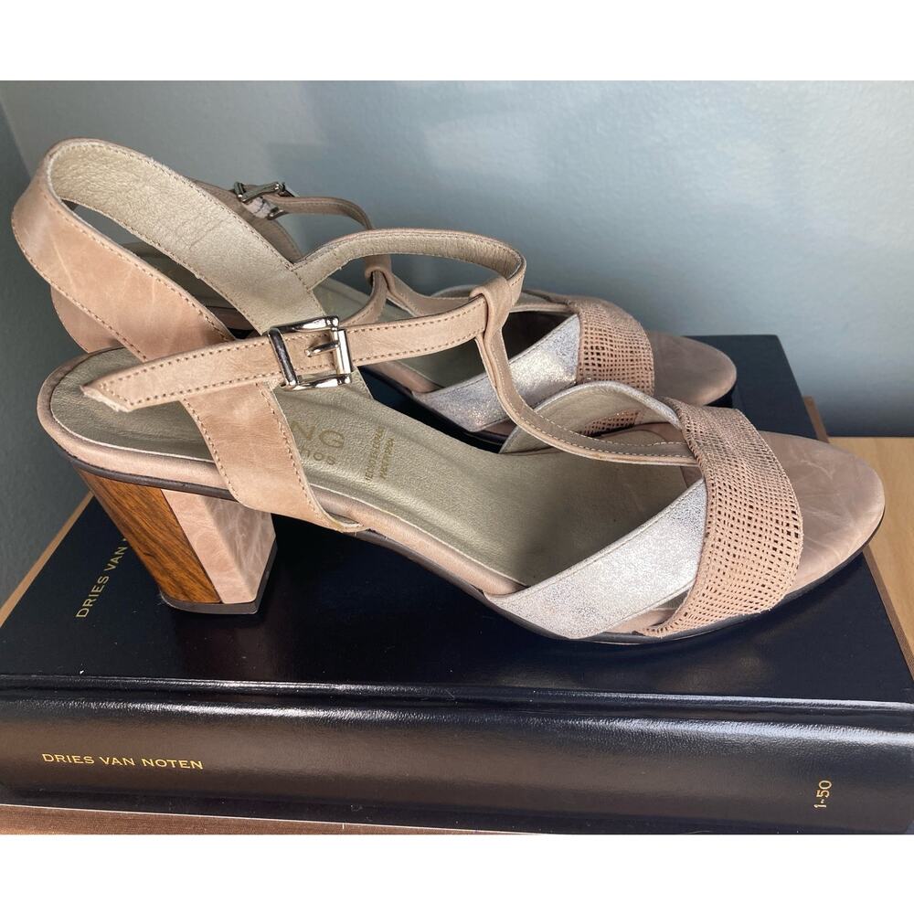 Dorking Fluchos Spanish Leather Sandals Metallic Blush Sz 41 True Craftsmanship